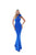 Tarik Ediz - 50518 Oversized Bow Ornate Asymmetrical Mermaid Gown In Blue