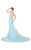 Mac Duggal Couture - 50519D Embellished Deep V-neck Dress With Train in Blue