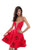 Tarik Ediz - 50520 Plunging Sweetheart Embroidered Rosette Dress In Red