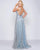Mac Duggal Couture - 50520D Embellished V-neck A-line Dress With Train In Blue