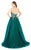 Mac Duggal Ballgowns - 50523H Embroidered Strapless Pleated Ballgown in Green