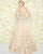 Mac Duggal Couture - 50525D Bedazzled Deep V-neck Pleated A-line Dress In Nude