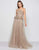Mac Duggal Couture - 50561D Strapless Embellished Peplum A-line Dress In Nude