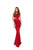Tarik Ediz - Asymmetrical Tie-Waist Cutout Mermaid Gown 50526  In Red