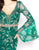 Mac Duggal - 50530D Embellished Long Bell Sleeve V-neck Sheath Dress in Green