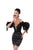 Tarik Ediz - 50533 Puffed Sleeve Off Shoulder Lace Sheath Dress In Black