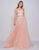 Mac Duggal Prom - 50535M Draped Sheer Off Shoulder Lace Gown In Pink
