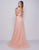 Mac Duggal Prom - 50535M Draped Sheer Off Shoulder Lace Gown In Pink