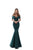 Tarik Ediz - 50536 Scalloped Bustier Off Shoulder Mermaid Gown In Green