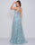 Mac Duggal Prom - 50543M Embroidered Plunging V-Neck A-Line Gown In Blue