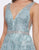 Mac Duggal Prom - 50543M Embroidered Plunging V-Neck A-Line Gown In Blue