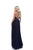 Tarik Ediz - 50547 High Halter Plunging Cutout A-Line Gown In Blue