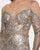 Mac Duggal Prom - 50551M Embellished Plunging V-neck Dress With Train In Silver and Gold