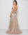Mac Duggal Couture - 50561D Strapless Embellished Peplum A-line Dress In Nude