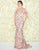 Mac Duggal Couture - 50564D Floral Embroidered V-neck Trumpet Dress In Pink