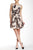 Taylor - 8008M Sleeveless Floral Pleated A-Line Cocktail Dress in Pink and Black