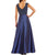 Aidan Mattox - 54471390 Embellished Bateau Neckline Long Dress  in Blue