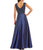 Aidan Mattox - Embellished Bateau Neckline Long Dress 54471390 in Blue