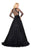 Mac Duggal Black White Red - 50579R Beaded Lace Appliqued Ballgown