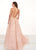 Rachel Allan Prima Donna - 5058 Two Tone Beaded Tulle Ballgown In Pink and Gold