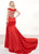 Rachel Allan Prima Donna - 5059 Beaded Illusion Back Mermaid Gown In Red