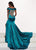 Rachel Allan - Beaded Illusion Back Mermaid Gown 5059 In Green