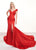 Rachel Allan Prima Donna - 5059 Beaded Illusion Back Mermaid Gown In Red