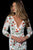50605 Multi-Colored Floral Embroidered Lace Trumpet Dress