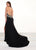 Rachel Allan Prima Donna - 5060 Beaded Dress With Detachable Cape In Black and Gray