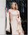Daymor Couture - 5060 Ruffled One Shoulder Long Dress in Brown