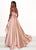Rachel Allan Prima Donna - 5061 Sweetheart Metallic Woven A-line Dress In Pink