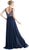 Crisscrossed Ornate Illusion Panel Gown