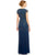 Adrianna Papell - V-Neck Embellished Long Dress 91930210 in Blue