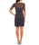 Adrianna Papell - Jewel Neckline Embellished Short Dress 41922610 in Blue