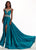 Rachel Allan Prima Donna - 5063 Silver Beaded Bateau A-line Dress In Green