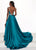 Rachel Allan Prima Donna - 5063 Silver Beaded Bateau A-line Dress In Green