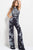 50647 Floral Embroidered High Neck Jumpsuit