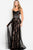 50686 Lace V-neck A-line Dress With Tulle Overlay