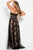 50686 Lace V-neck A-line Dress With Tulle Overlay