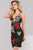 Black Lace Short Dress with Multi Color Floral Embroidery 50695