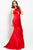 50756 Keyhole Bodice Satin Gown