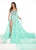 Rachel Allan Primadonna - 5075 Embellished Asymmetric Chiffon Dress In Green and Multi-Color