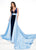 Rachel Allan Primadonna - 5076 Two Tone Deep V-neck Dress In Blue