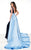 Rachel Allan Primadonna - 5076 Two Tone Deep V-neck Dress In Blue