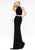 Sherri Hill - 50784 Two Piece Halter High Slit Jersey Dress In Black