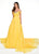 Rachel Allan Primadonna - 5080 Embellished Off-Shoulder Chiffon Dress In Yellow