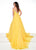 Rachel Allan Primadonna - 5080 Embellished Off-Shoulder Chiffon Dress In Yellow