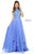 Sherri Hill - 50808 Beaded Halter Neck Chiffon Gown In Purple and Blue