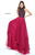 Sherri Hill - 50808 Beaded Halter Neck Chiffon Gown In Red