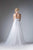 Cinderella Divine - A5081 Lace Applique Sleeveless Gown with Overskirt In White
